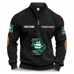 Football Fans Gift Half Zipper Corduroy Sweatshirt, Sweatshirt Exclusive Logo, Custom Name EPL131082825139-Black