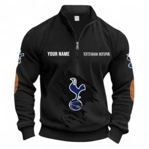 Football Fans Gift Half Zipper Corduroy Sweatshirt, Sweatshirt Exclusive Logo, Custom Name EPL131082825143-Black