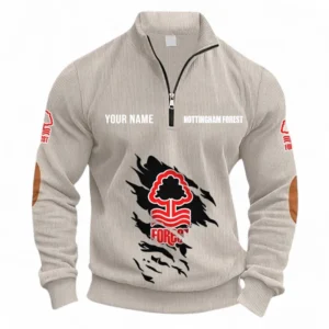 Football Fans Gift Half Zipper Corduroy Sweatshirt, Sweatshirt Exclusive Logo, Custom Name EPL131082825144-Apricot