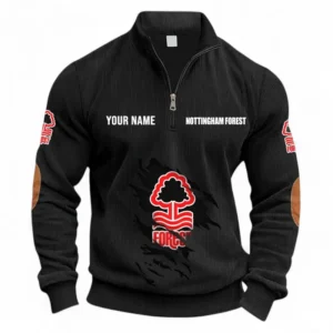 Football Fans Gift Half Zipper Corduroy Sweatshirt, Sweatshirt Exclusive Logo, Custom Name EPL131082825144-Black