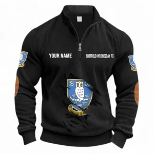 Football Fans Gift Half Zipper Corduroy Sweatshirt, Sweatshirt Exclusive Logo, Custom Name EPL131082825145-Black