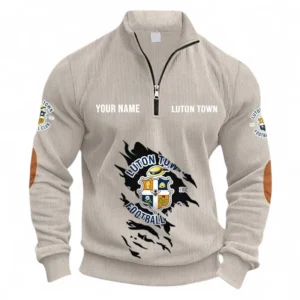 Football Fans Gift Half Zipper Corduroy Sweatshirt, Sweatshirt Exclusive Logo, Custom Name EPL131082825146-Apricot