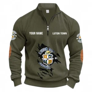 Football Fans Gift Half Zipper Corduroy Sweatshirt, Sweatshirt Exclusive Logo, Custom Name EPL131082825146-Army Green