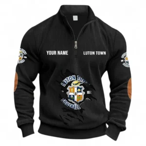 Football Fans Gift Half Zipper Corduroy Sweatshirt, Sweatshirt Exclusive Logo, Custom Name EPL131082825146-Black