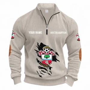 Football Fans Gift Half Zipper Corduroy Sweatshirt, Sweatshirt Exclusive Logo, Custom Name EPL131082825148-Apricot