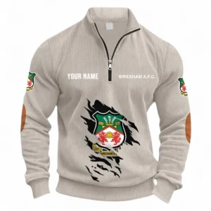 Football Fans Gift Half Zipper Corduroy Sweatshirt, Sweatshirt Exclusive Logo, Custom Name EPL131082825152-Apricot