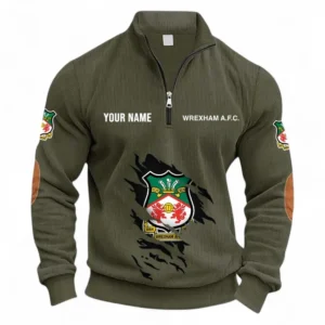 Football Fans Gift Half Zipper Corduroy Sweatshirt, Sweatshirt Exclusive Logo, Custom Name EPL131082825152-Army Green