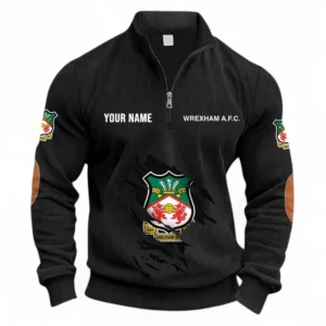 Football Fans Gift Half Zipper Corduroy Sweatshirt, Sweatshirt Exclusive Logo, Custom Name EPL131082825152-Black