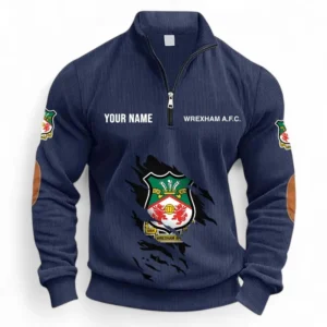 Football Fans Gift Half Zipper Corduroy Sweatshirt, Sweatshirt Exclusive Logo, Custom Name EPL131082825152-Navy Blue