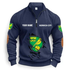 Football Fans Gift Half Zipper Corduroy Sweatshirt, Sweatshirt Exclusive Logo, Custom Name EPL131082825155-Navy Blue