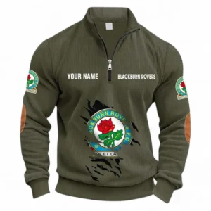 Football Fans Gift Half Zipper Corduroy Sweatshirt, Sweatshirt Exclusive Logo, Custom Name EPL131082825156-Army Green