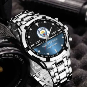 Football Fans Gift Steel Watch, All Over Print Metal Wristwatch, Custom Name EPL132082825339